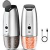 PAISHENKEJI Macina sale pepe elettrico: macinapepe elettrico USB ricaricabile con luce LED, smerigliatrice elettrica macina spezie elettrico con rugosità regolabile