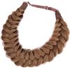 BOBIYA Messy Wide 2 fili Capelli sintetici intrecciati Headband Classic Chunky Braid Headband intrecciati Headbands (marrone medio)