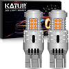 KATUR 7443 T20 992 W21/5W Lampadine a LED Luminoso Eccellente 12pcs 3030 & 8pcs 3020 Chips CANBUS Senza errori Luci di parcheggio di Arresto della Coda del Freno di retromarcia,Giallo ambrato