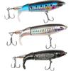 cxxtkcxxlc 3pcs Esca da Pesca Topwater con Ami Pencil - Esche per Bass, Catfish, Pike e Perch - Esca Galleggiante Pencil d'Acqua Salata o Dolce con Elica a Coda