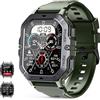 MIGOUFIT SmartWatch Uomo per rispondere/effettuare chiamate, touch screen da 2.02 pollici, smart watch con contapassi, fitness tracker, impermeabile fino a 1ATM, 100+ Modalità Sport per Android iOS (verde)