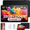 DOOGEE T20 Ultra Tablet 12 Pollici, 32GB RAM + 256GB ROM (2TB TF), 10800mAh, Helio G99 Octa-Core 2.2GHz Tablet Android 13, 2.4K Display, Tablet PC Dual SIM 4G LTE/5G WiFi/GMS/GPS/Widevine L1, Nero