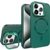 Cover Key Cover Magnetica per iPhone 15 Pro 6,1 Pollici Compatibile con MagSafe, Custodia Resistente Opaca Sottile Antiurto (Verde, Anello)