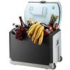 quodsrtas Frigo-congelatore portatile a compressore (40 litri) Mini frigorifero alimentato CA o CC Alimenti, bevande, vino, campeggio, viaggi, picnic Leggero, compatto (colore : Nero) (Nero)