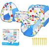 MAIKEHIGH Tunnel Gioco per Bambini 4 en 1, Pop Up Tenda con Pieghevole Piscina Palline Interno Esterno Giardino Gioco Ragazze Ragazzi Compleanno Regalo