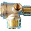 Anawakia Valvola di non ritorno aria a 3 porte, in ottone, con filettatura esterna, compressore d'aria unidirezionale, valvola di non ritegno centrale in ottone
