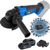 ENG PRO Smerigliatrice Angolare 125 mm - Linea Professionale a Batteria ONE4ALL 20V - 10000 rpm, Disco da Taglio Incluso, 2 Batterie 2/4.0Ah e Caricabatteria - ENG PRO