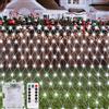 CCILAND - Rete da Giardino Impermeabile a Batteria Con Telecomando, 8 Modalità di Illuminazione, Timer, Dimmerabile, Bianca per Luci da Giardino (100 LED, 1,5 m x 1,5 m)