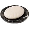 CraftsOfEgypt Portasapone in marmo nero - Portasapone in marmo lucido e lucido - Accessorio da bagno splendidamente realizzato