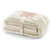 DecoKing Coperta Plaid Pile 160 x 210 cm per Letto una Piazza e Mezza Calda Accogliente e Spessa in Morbido Velluto Per Letto Divano Sedia Tutte le Stagioni Crema Mic