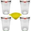 Viva Haushaltswaren mikken 4 vasetti per Conserve, 750 ml, Vetro, 14,7cm/Ø10,8cm/Ø9,4cm