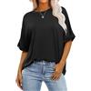 Haibang T Shirt Donna Oversize Magliette Donna Manica Corta Girocollo Maglie Estive Cotone Allentata Casual Classica Top Basic Tee Shirt Elegante Camicetta Morbida e Confortevole e Traspirante