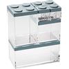 OMADA Design Set di 3 porta spezie + 4 contenitori mattoncino per alimenti con coperchio impilabile e recipiente trasparente di alta qualità - Linea Brickstore