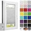 Estika Tende plissettate su misura, con foratura, 23 colori, 4 colori di profilo, Larghezza: 30-129 cm, Altezza: 50-149 cm, Tenda plissettata interna, tenda parasole, tenda a rullo a fisarmonica