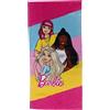 hermet, Barbie, Telo Mare Bambina, 70x140 cm, Asciugamano da Spiaggia o Piscina, Barbie, 100% Morbido Cotone, Leggero e Pratico