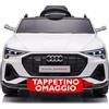 Mondial Toys Auto Elettrica Macchina Per Bambini 12V Telecomandata Audi RS E-Tron Sportback con Sedile in Pelle Cintura di Sicurezza Porte Apribili Telecomando Tappetini Omaggio Full Optional (Bianco)