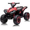 Baloveby 12V Quad elettrico per bambini, auto elettrica per bambini ATV con musica, clacson, faro LED, 83 x 53 x 56 cm, per bambini 3-8 anni (Rosso)