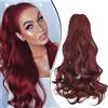 Dcbaboo Posticci per Capelli Ricci Coda di Cavallo Extension Capelli Lunghi Coda Capelli Extension con Pinza 45cm Coda Finta per Capelli Sintetici Mossi Naturali Ponytail Ondulati, Vino rosso