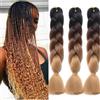 jooceebaby Nero/Marrone Scuro/Chiaro Extension Per Capelli Treccine Africane 24 Treccia Capelli Extension Colorate Ombre Jumbo Synthetic Braiding Hair
