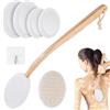 Hpbaggy 7 Pezzi Spazzola Schiena Doccia con Manico Lungo Spalma Crema Schiena Applicatore di Crema per Schiena Spazzola per il Corpo con Manico per Spazzolare a Umido o a Secco