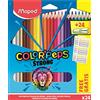 Maped - Matite colorate resistenti Color Peps, 24 matite per colorare ultra resistenti ed ergonomiche con 24 etichette per il nome da personalizzare, 862726, multicolori