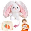 FENGQ Coniglietto pasquale di peluche, coniglio nascondiglio di peluche, giocattolo nascondiglio, coniglio, carote, toast, peluche per conigli, regalo di Pasqua per bambini (22 cm)