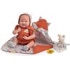 JC TOYS - Bambola La Newborn appena nata da 38 cm, in morbido corpo, collezione Nature, con vestiti floreali, ciuccio e peluche, disegnata in Spagna da Berenguer, +2 anni
