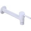 JISADER Rubinetti per Lavandini Bagno, Rubinetto Solo Acqua Fredda, Rubinetti per Cucina Antiruggine Con Filettatura a Tenuta Ermetica, Antigelo E Anti-Crepe, Per Balcone Lavanderia Wc, Bianco E Lungo
