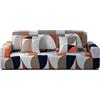 ARNTY Copridivano Elasticizzato 1/2/3/4 Posti,Estensibile Copri Divano Letto,Moderno Fodere Copridivani Elastico Fodera Protettiva(Colorato-Motivo Geometrico, Copridivano 1 Posti:90-140cm)