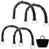 PH PandaHall 4 Set Manici per Borsa 2 Stili Maniglie per Borsa in bambù Imitazione Maniglia per Borsa A Forma di U Sostituzione per Borsa da Spiaggia all'Uncinetto in Paglia, Nero