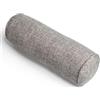 Easnea Cuscino rotondo in lino, cuscino a rullo lungo, supporto lombare, per alleviare il dolore al collo, cuscino cilindrico con fodera rimovibile per dormire/sedia/auto/divano, grigio, 15 x 40 cm