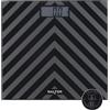 Salter SA00287 BAFEU16 Bilancia elettronica, da bagno, finitura bicolore a zigzag, max 180 kg, vetro temperato, display LCD di facile lettura, pesatura istantanea salendo sulla piattaforma, nero