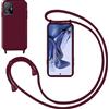 GoodcAcy Cover con Collana per Xiaomi Mi 11T/Mi 11T PRO,Custodia Silicone Liquido con Cordino per Mi 11T,Custodia con Regolabile Collana Case con Laccio Tracolla per Mi 11T PRO,Rosso
