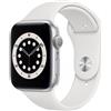 Apple Watch Series 6 Titanio 44 mm (2020) | GPS + Cellular | argento | Cinturino Sport bianco