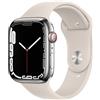 Apple Watch Series 7 Acciaio inossidabile 45 mm (2021) | GPS + Cellular | argento | Cinturino Sport Galassia