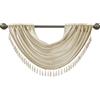 Madison Park JLA Home INC Elena - Mantovana con tasca per asta decorata a cascata, in finta seta, per finestra, 96 x 116 cm, champagne