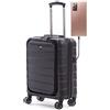 ALPINI Valigia rigida INOVA-2.0 22 (55 cm) di garanzia 2 anni, scomparto per computer PC e tablet porta USB, Nero (Black), (CABINE) S - Small - 40L - 55x40x20cm - 2.7kg, Valigia