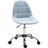 Sedia da Ufficio Ergonomico, Sedia Girevole Scrivania, Regolabile Senza Braccioli, Azzurro, 59x59x81-91cm