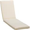 Cuscino per Lettino Prendisole con Rivestimento Poliestere Sfoderabile, 188x53x8cm, Bianco Crema