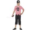 SMIFFYS Costume Pirata Jolly, da ragazzo, bianco e rosso, con top, pantaloni, bandana e benda sull'occhio Halloween