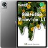 Blackview WIFI 6 Tablet Android 13 10,1 Pollici, Tablet PC 8+64GB(2TB TF), Bluetooth 5.0/6580mAh/HD+ IPS/Google GMS/Widevine L1/OTG/Modalità PC/Controllo Parentale/4 Anni Garanzia-Grigio(2024)