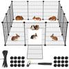 BAKAJI Recinto con Porta per Animali di Piccola Taglia Personalizzabile in Metallo, Recinzione Componibile Porcellini d'India, Criceti, Conigli, Cincillà, Interni ed Esterni (110 x 75 x 49)