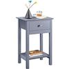 Yaheetech Comdino Camera da Letto Tavolino Lato Laterale Cameretta Comodino con Cassetto e Ripiano Portaoggetti Salvaspazio Mobile Mobiletto da Caffè Divano Salotto 40 x 30 x 60 cm Grigio