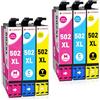 Clywenss 502XL Cartucce compatibili con Epson 502 XL Multipack per Workforce WF-2860 WF-2860DWF WF-2865 WF-2880 WF-2885, Expression Home XP-5100 XP5100 XP-5105 XP-5150 XP-5155, confezione da 6