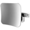 Emco Evo LED specchio cosmetico e rasatura sul braccio doppio snodo, specchio cosmetico quadrato con illuminazione per montaggio a parete, specchio ingranditore regolabile (5x)