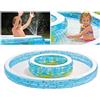 Intex Piscina Fuori Terra Gonfiabile Piscina Esterna per Bambini da Giardino Rotonda Ø 279x36h cm - 57143 Baby Fish Double