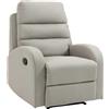 DecHome Poltrona Relax Reclinabile Poltrona per Anziano con Movimento Manuale in Ecopelle 80x91x102 cm colore Grigio - 456V00