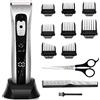 ELEHOT-Store Tagliacapelli Uomo Professionale Regolabarba Elettrico Lama Regolabile Ceramica Titanio con 8 Pettine di Precisione Schermo LCD Impermeabile