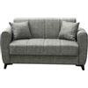 CAPALDO Divano 2 Posti Clic-Clac 149x78x78 Delhi Mina 14 Grigio Chiaro