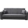 CAPALDO Divano Prontoletto 220x84x82 Cm 3 Posti Futuro Mina 11 Grigio